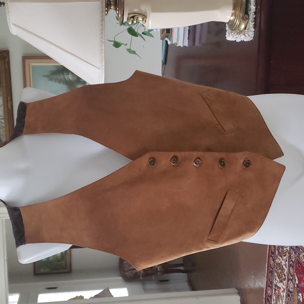 Unisex leather/silk vest